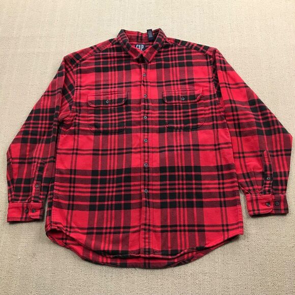 GAP Other - VINTAGE Gap Shirt Mens XL Red Buffalo Plaid Button Up 90s Grunge Faded Outdoors